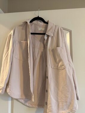 Z Supply Oversized Beige Button-Front Shacket